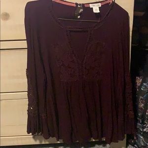 Clover and Scout burgundy blouse